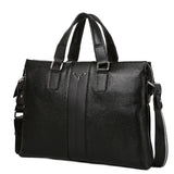 P.Kuone Luxury Brand Men's Genuine Leather Messenger Bag - Business Laptop & Shoulder Handbag