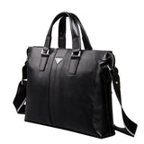 P.Kuone Luxury Brand Men's Genuine Leather Messenger Bag - Business Laptop & Shoulder Handbag