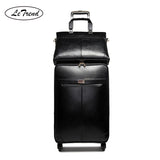 Letrend Men Business PU Leather Rolling Luggage Set Spinner High Capacity Trolley Suitcase Wheels Carry on Travel Bag Trunk