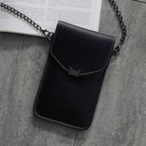 Cat Ear Transparent Mini Crossbody Bag - Retro Touch Screen Phone Purse with Chain Strap