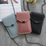 Cat Ear Transparent Mini Crossbody Bag - Retro Touch Screen Phone Purse with Chain Strap