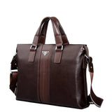 P.Kuone Luxury Brand Men's Genuine Leather Messenger Bag - Business Laptop & Shoulder Handbag