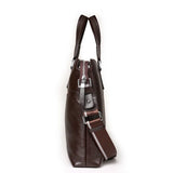 P.Kuone Luxury Brand Men's Genuine Leather Messenger Bag - Business Laptop & Shoulder Handbag