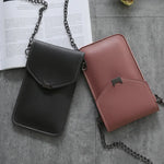 Cat Ear Transparent Mini Crossbody Bag - Retro Touch Screen Phone Purse with Chain Strap