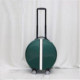 Travel Suitcase Luggage Case White Red Green18"Circular Carry-On Suitcase Bag on Wheels Travel Suitcases with Wheels Suit