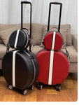 Travel Suitcase Luggage Case White Red Green18"Circular Carry-On Suitcase Bag on Wheels Travel Suitcases with Wheels Suit