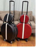 Travel Suitcase Luggage Case White Red Green18"Circular Carry-On Suitcase Bag on Wheels Travel Suitcases with Wheels Suit