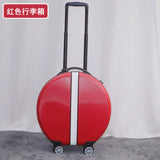 Travel Suitcase Luggage Case White Red Green18"Circular Carry-On Suitcase Bag on Wheels Travel Suitcases with Wheels Suit