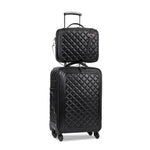 20"24" Inch Women Cabin Leather Trolley Suitcase 16" Spinner Hand Luggage on Wheels