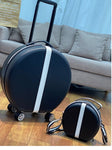 Travel Suitcase Luggage Case White Red Green18"Circular Carry-On Suitcase Bag on Wheels Travel Suitcases with Wheels Suit